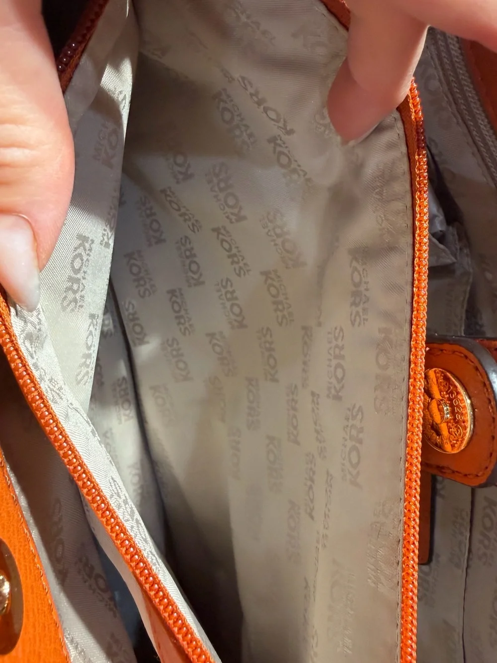 Michael Kors Orange Leather Satchel